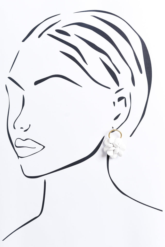 Sophie White Flower Drop Earrings