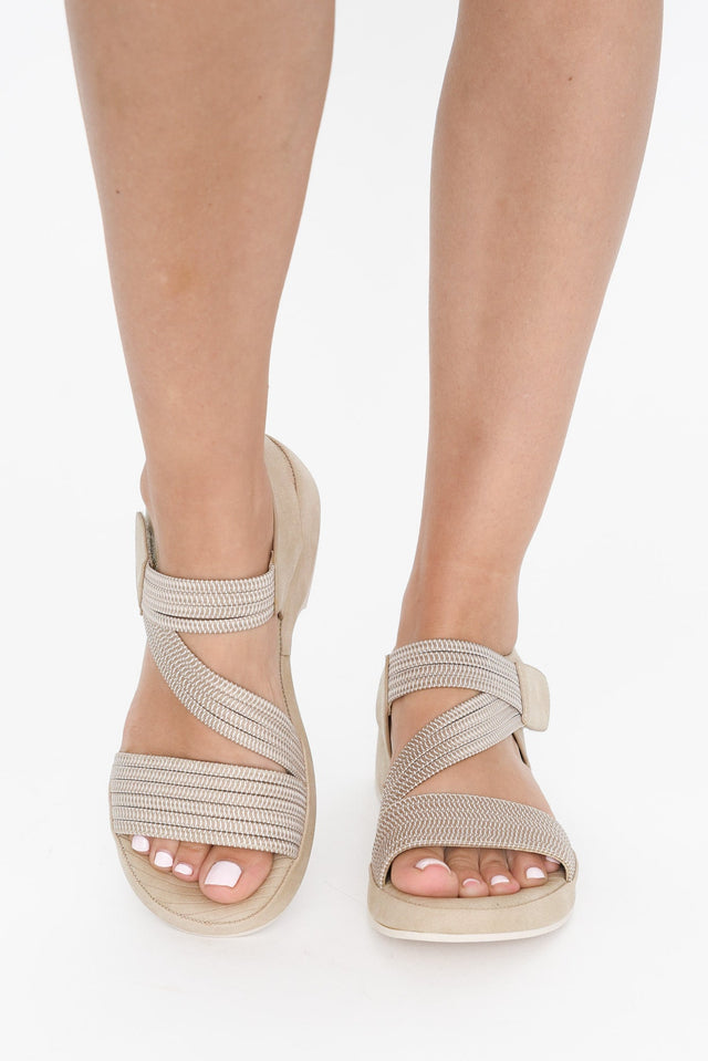 Spiros Taupe Crossover Sandal