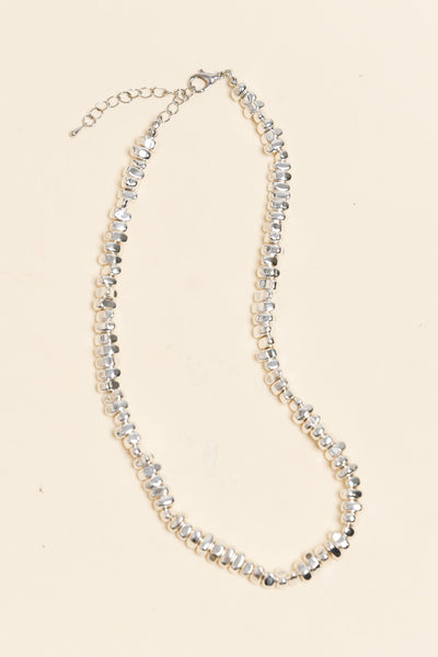 Steph Silver Beaded Necklace