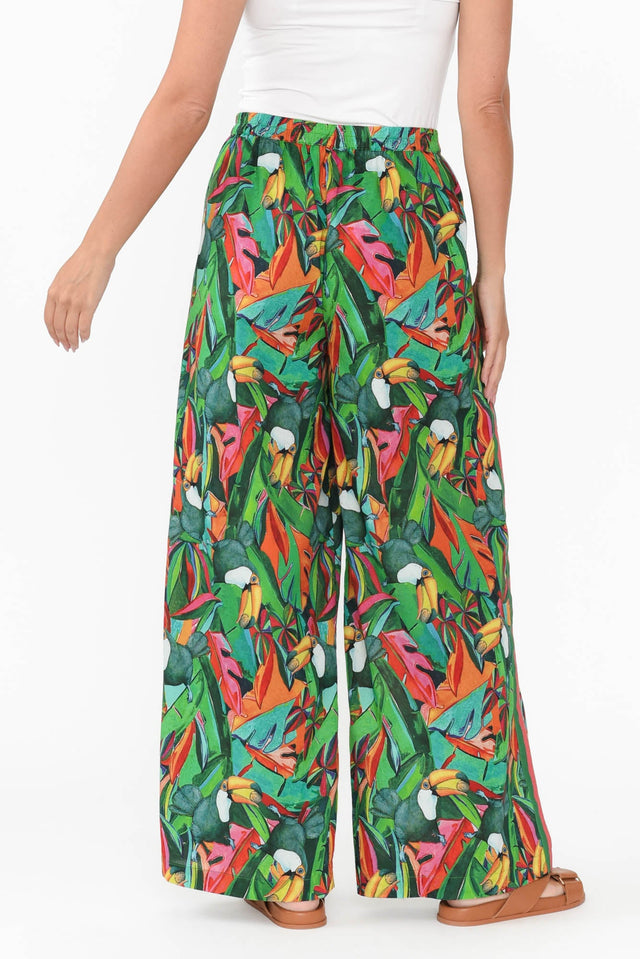 Stephie Green Jungle Cotton Tie Pants