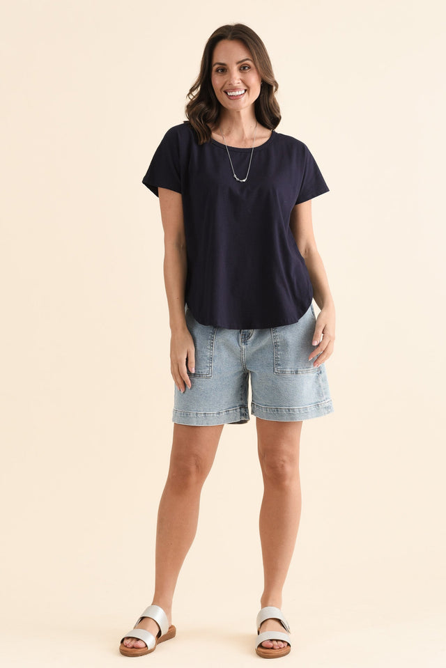 Stevie Navy Cotton Tee image 6
