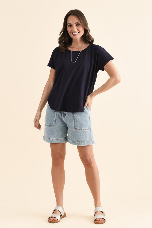 Stevie Navy Cotton Tee