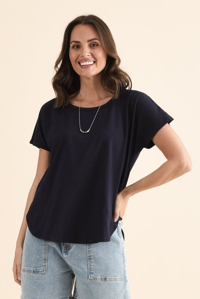 Stevie Navy Cotton Tee