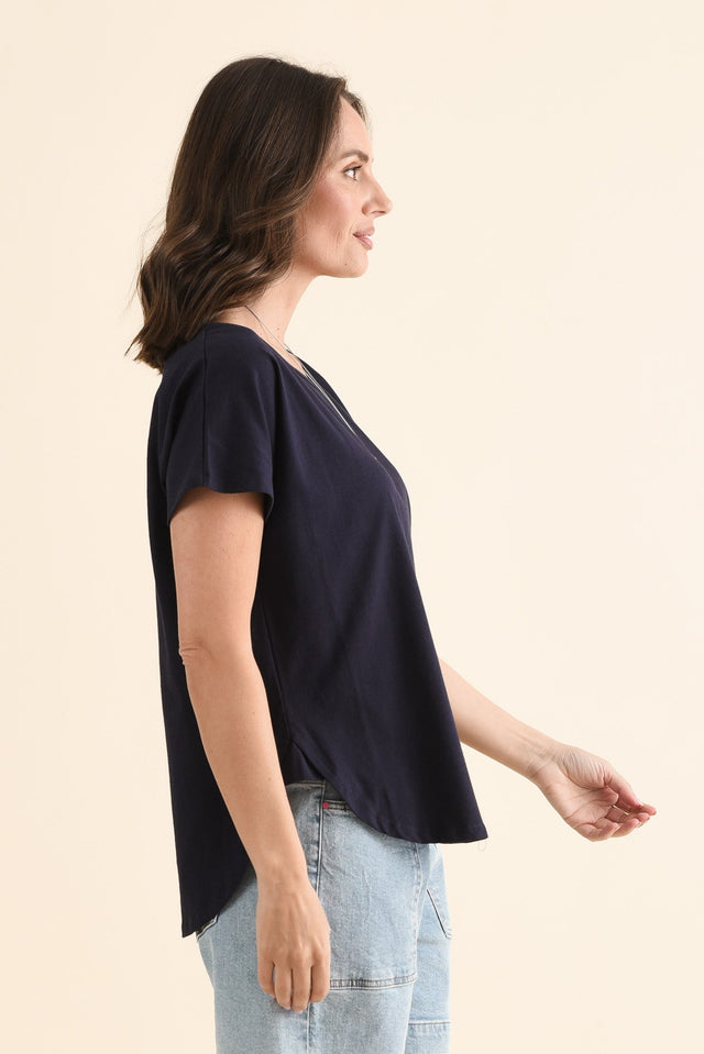 Stevie Navy Cotton Tee image 3