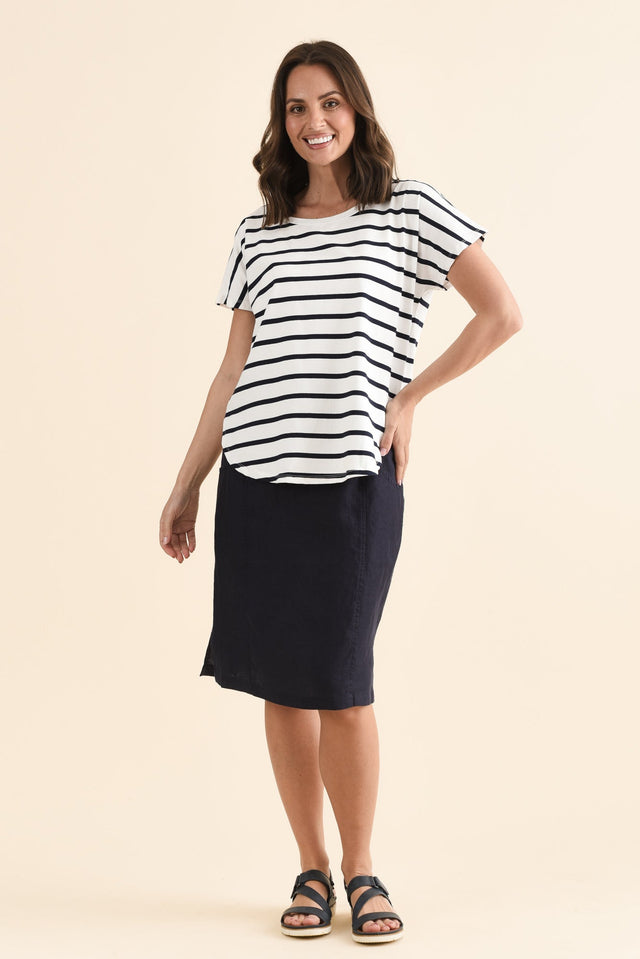 Stevie White Stripe Cotton Tee image 6