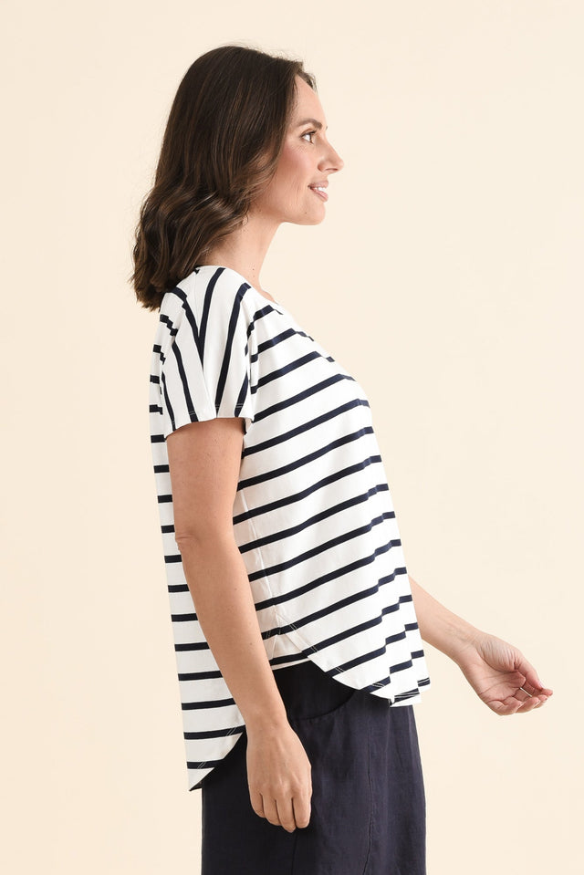 Stevie White Stripe Cotton Tee image 3