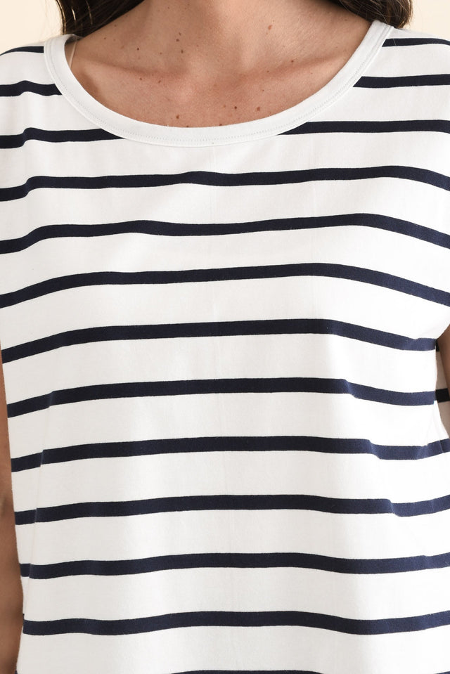 Stevie White Stripe Cotton Tee image 5