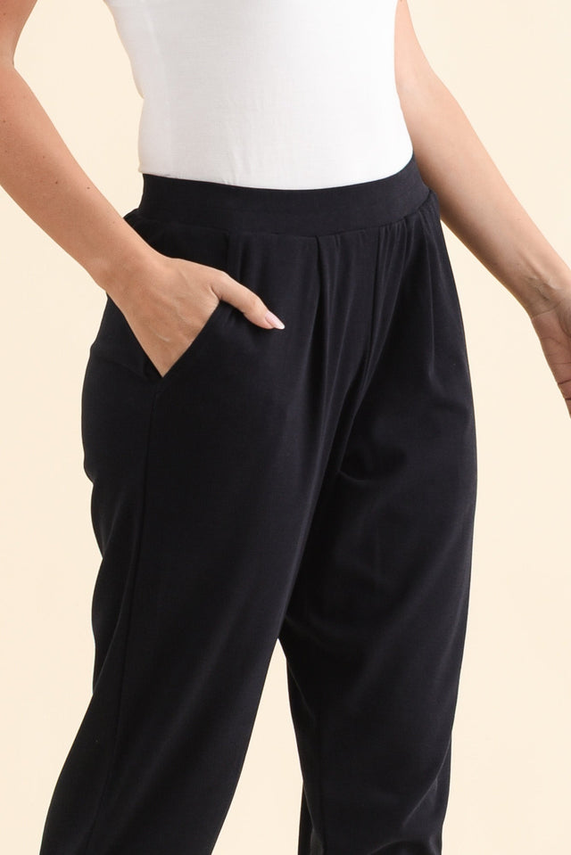 SuedeLuxe Navy Pocket Pants,Brunette model,alt text|model:MJ image 5