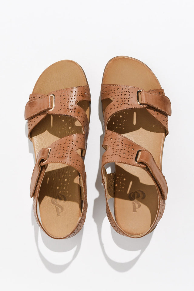 Suit Tan Leather Cut Out Sandal image 4