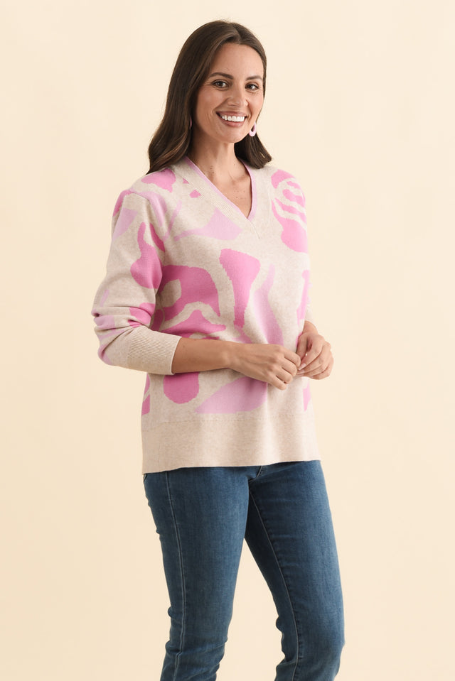 Swan Pink Flower Knit Jumper image 4