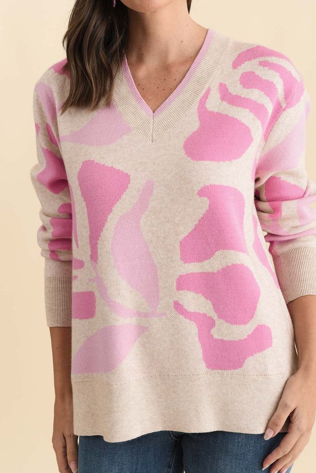 Swan Pink Flower Knit Jumper image 6