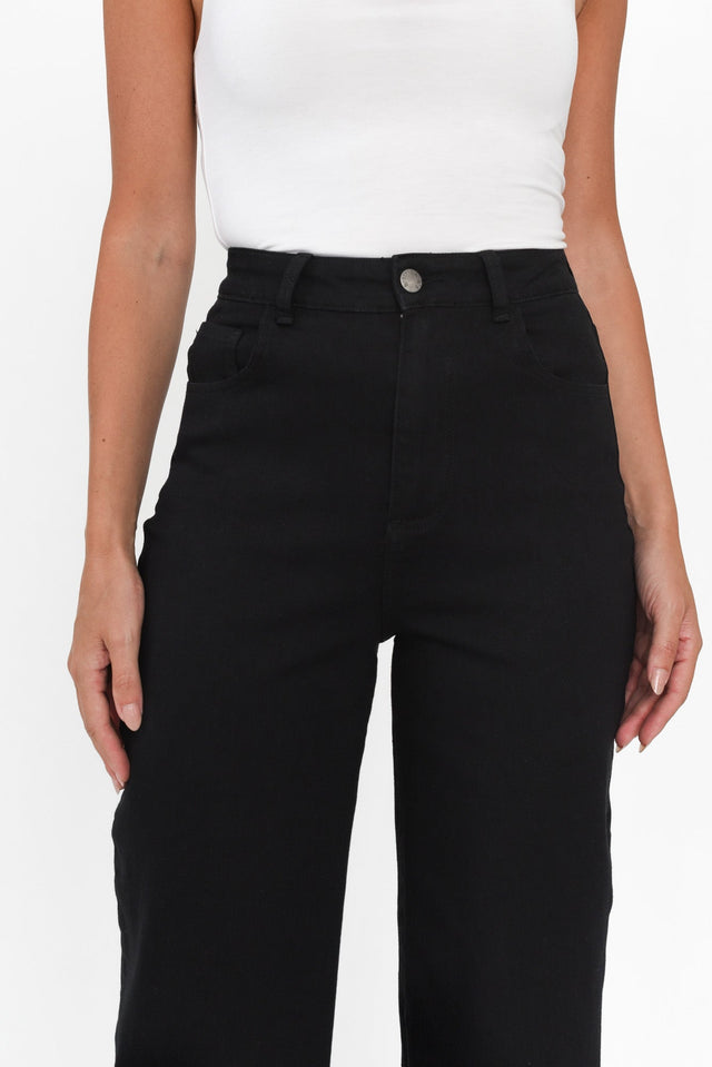 Tabitha Black Denim Crop Jeans image 5