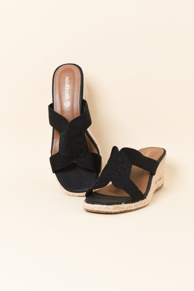 Talent Black Espadrille Wedge