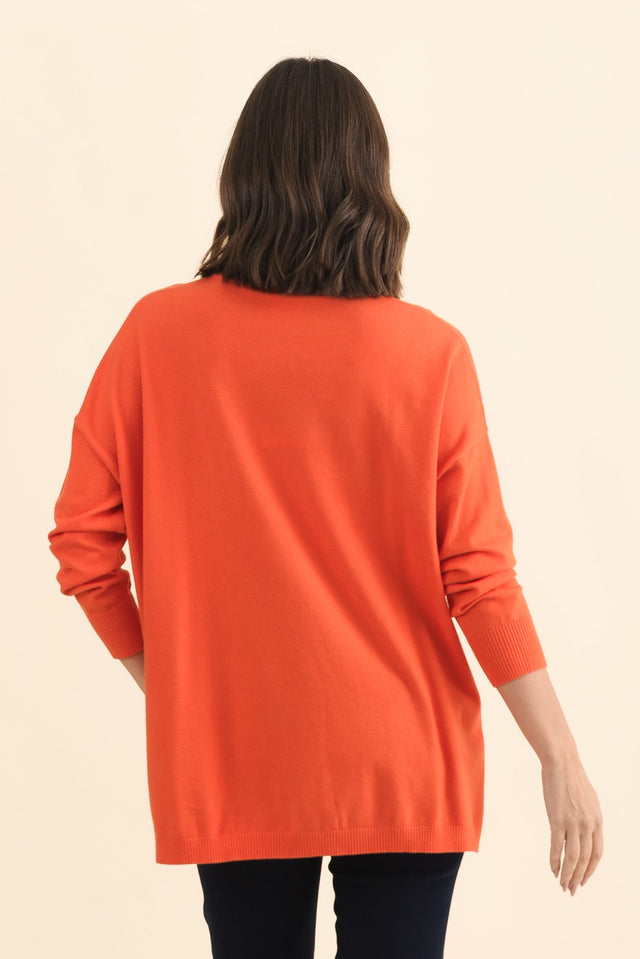 Tanner Orange Knit Jumper,Brunette model,alt text|model:MJ image 6