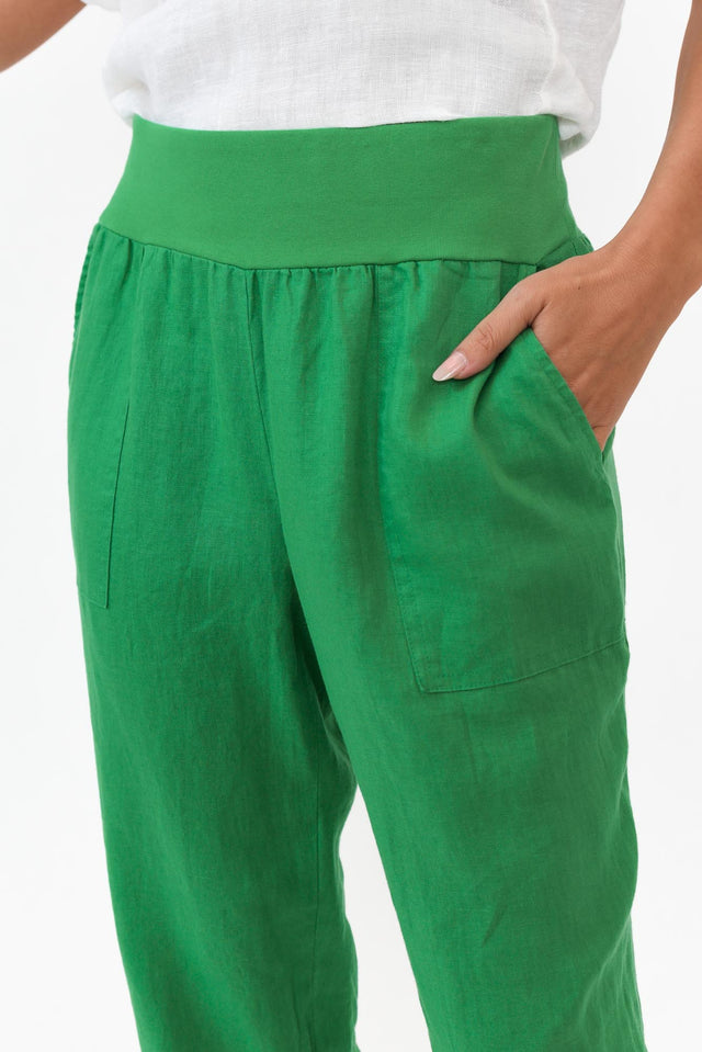 Tatum Green Linen Pants image 5