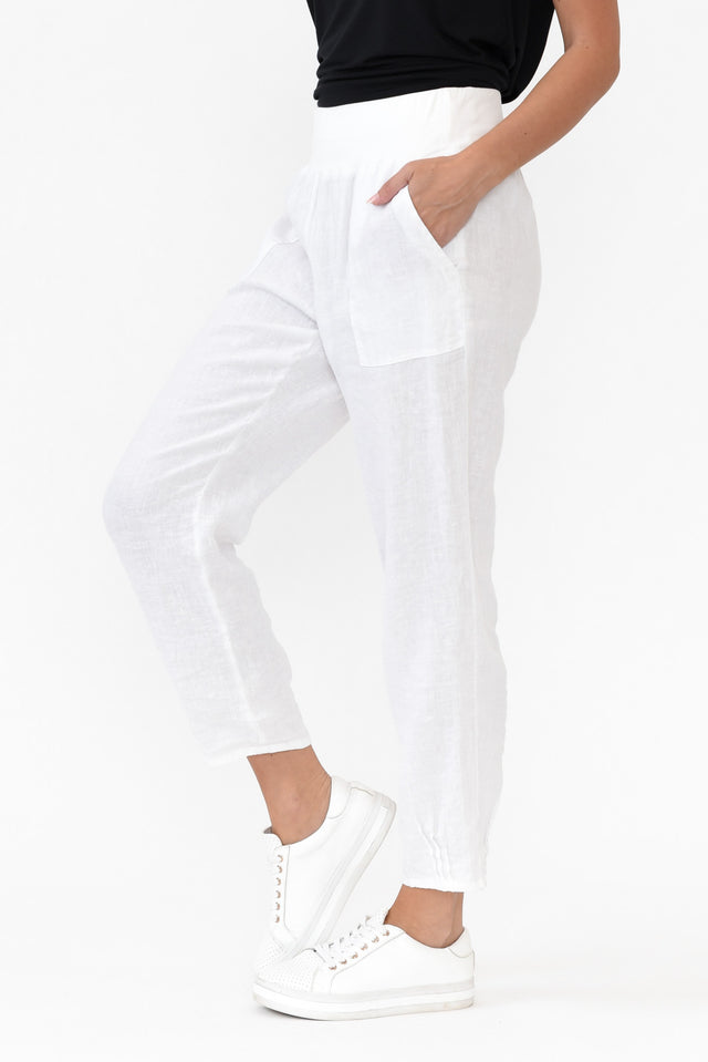 Tatum White Linen Pants image 5