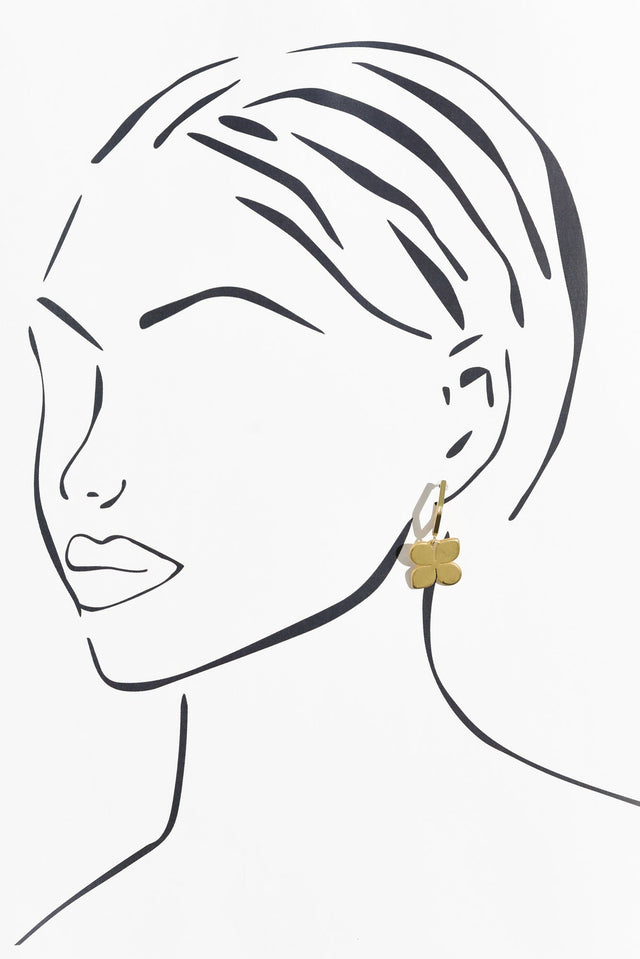 Taylee Gold Clover Hoop Earrings