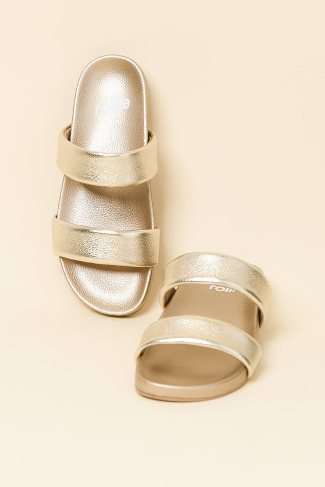 Tide Gold Leather Slide
