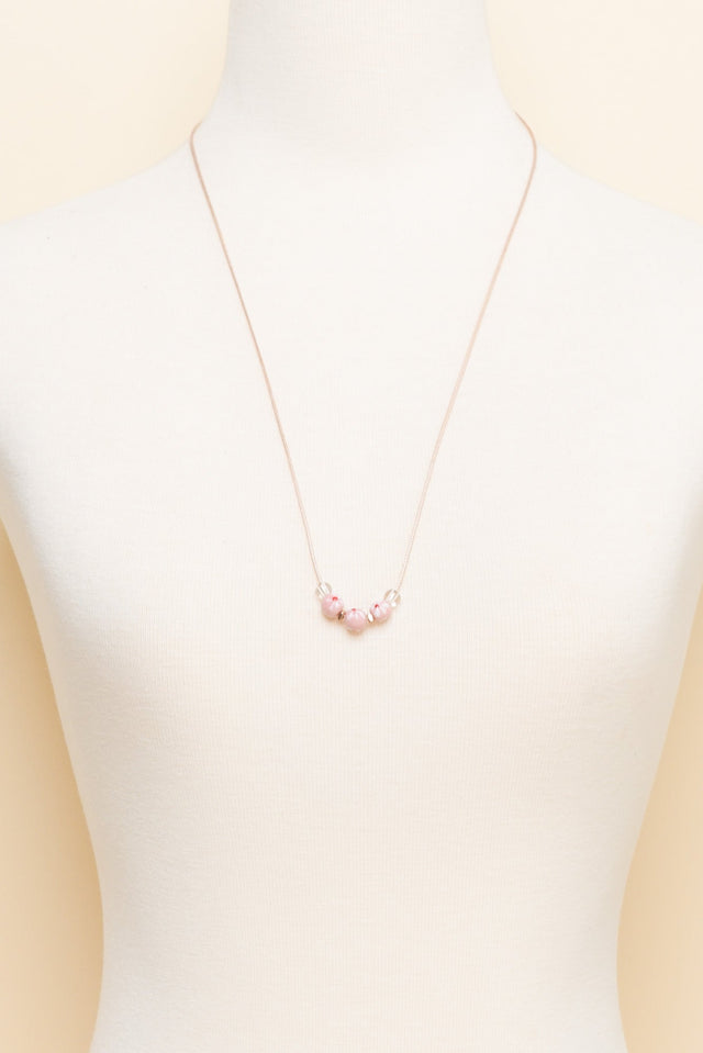 Tilda Pink Flower Beaded Necklace