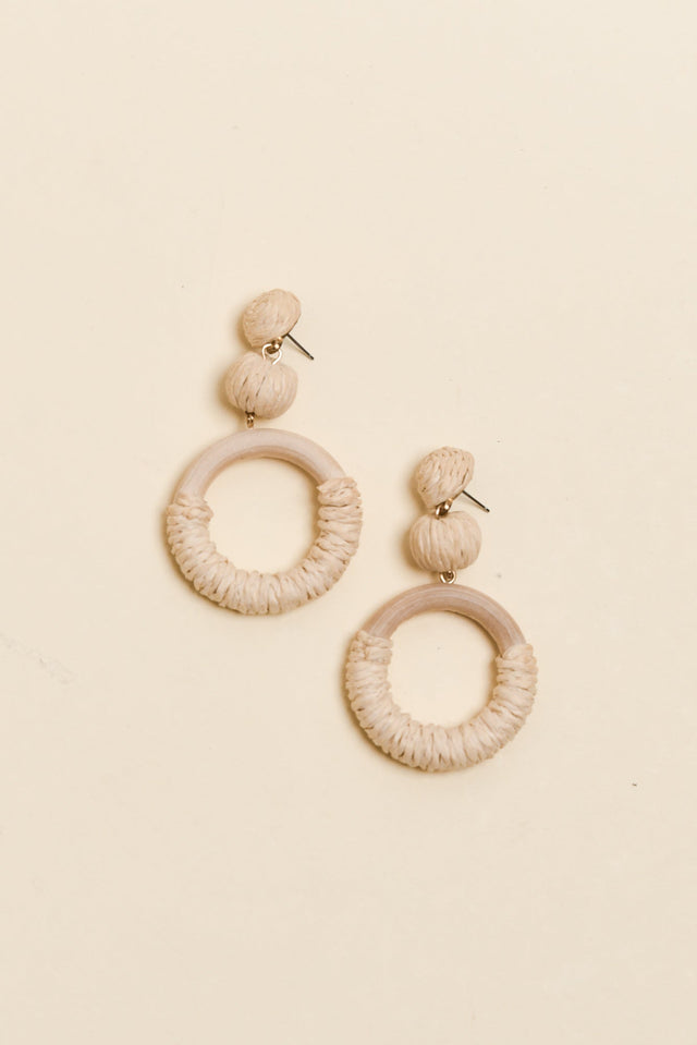 Tillie Natural Straw Drop Earrings