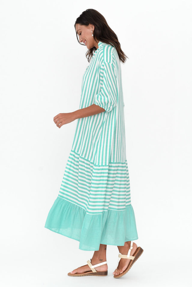 Timon Blue Stripe Cotton Blend Dress