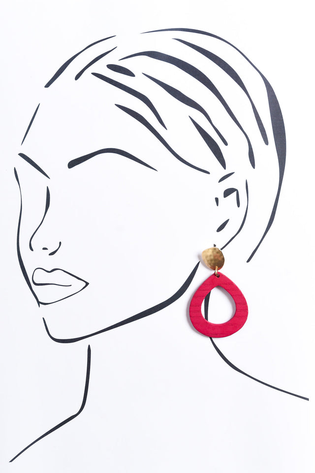 Tinsley Fuchsia Wood Earrings