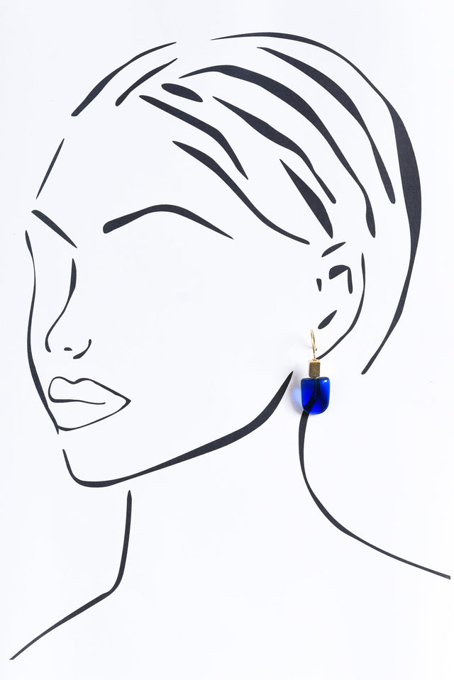 Toria Navy Stone Earrings