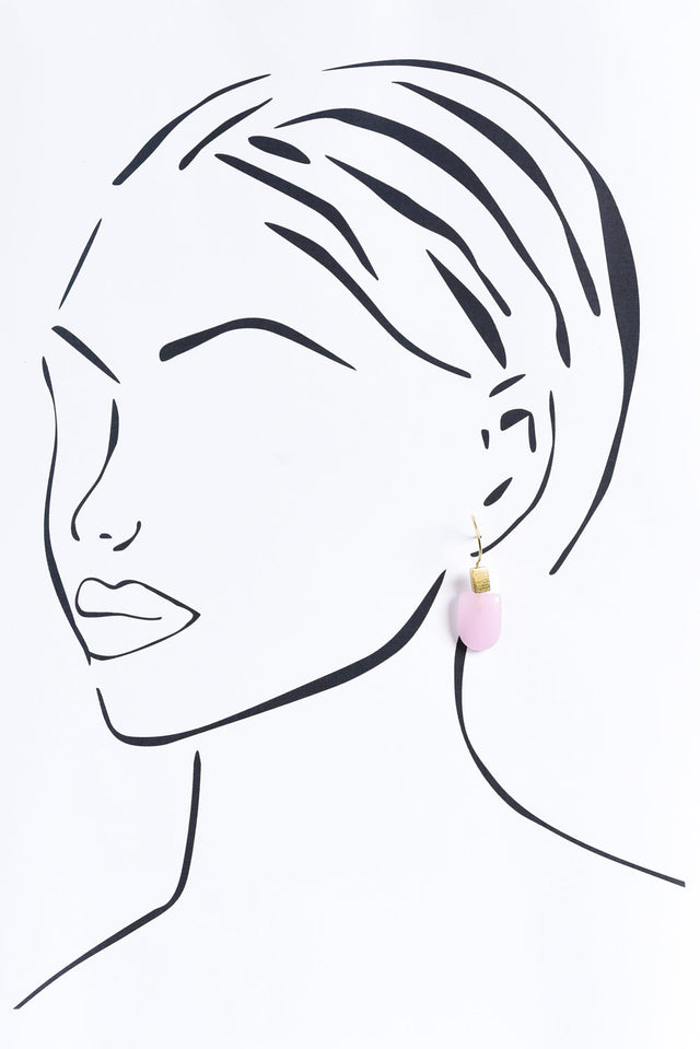 Toria Pink Stone Earrings