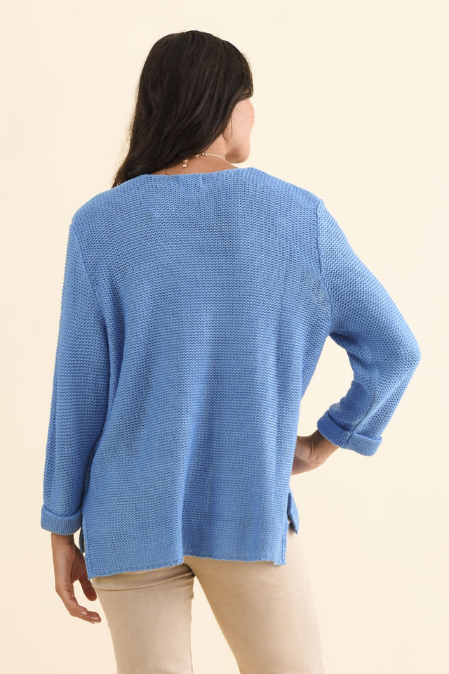 Toulouse Blue Cotton Jumper,Brunette model,alt text|model:Brontie image 6