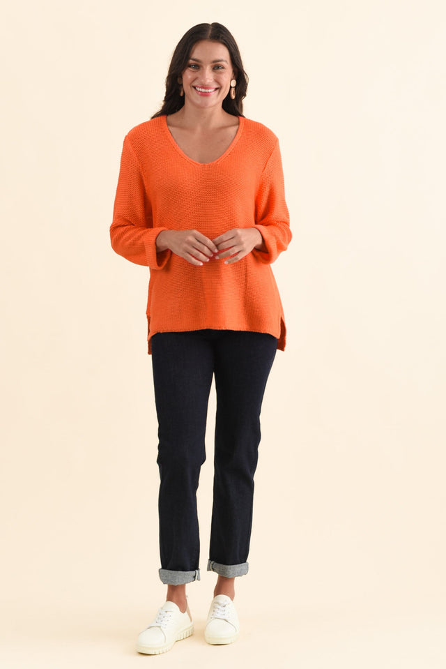 Toulouse Orange Cotton Jumper,Brunette model,alt text|model:Brontie image 7