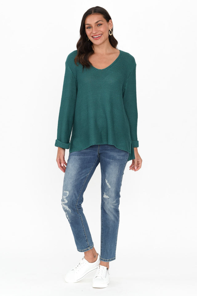 Toulouse Teal Cotton Jumper