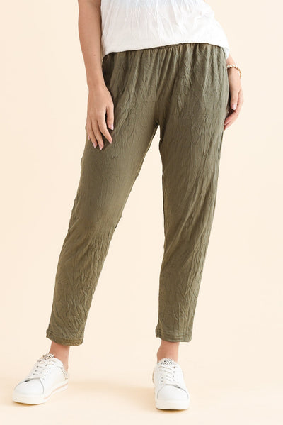 Travel No-Iron Khaki Cropped Pants
