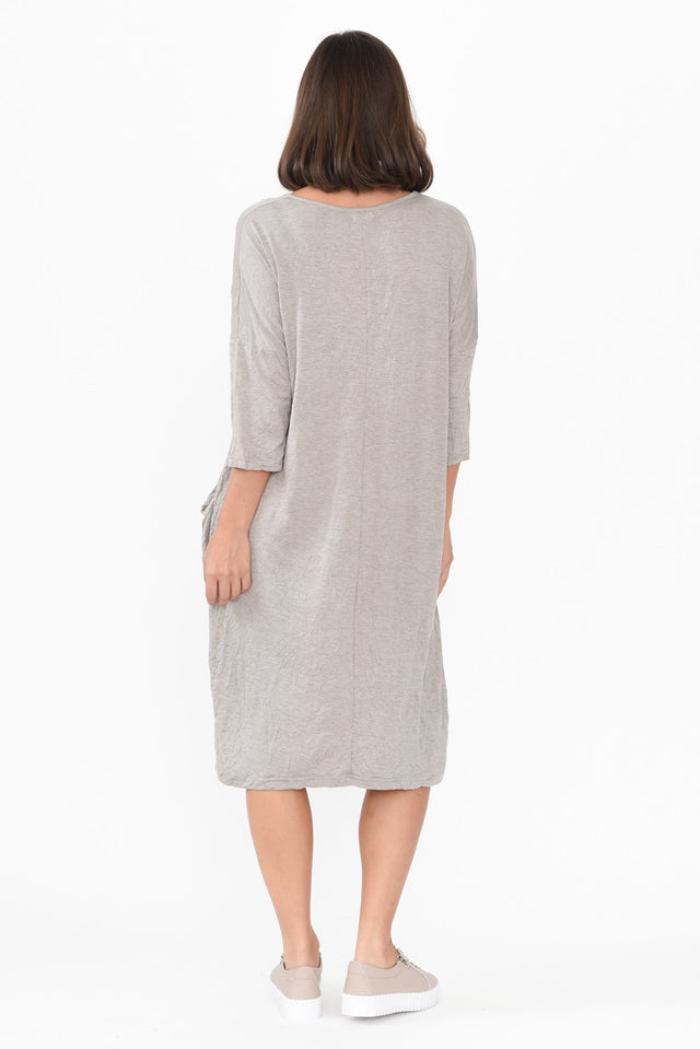 Travel Oat Crinkle Cotton Sleeved Dress