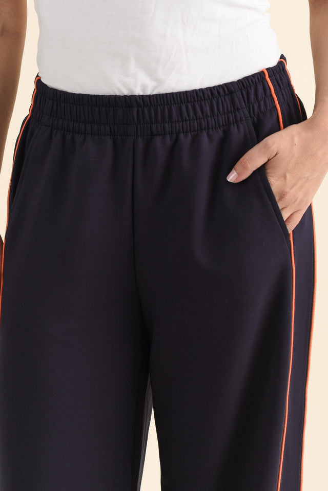 Traveller Navy Pocket Sweatpants,brunette model,Side of Outfit,alt text|model:MJ image 3