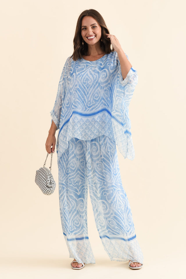 Reba Blue Swirl Silk Layer Pants banner image