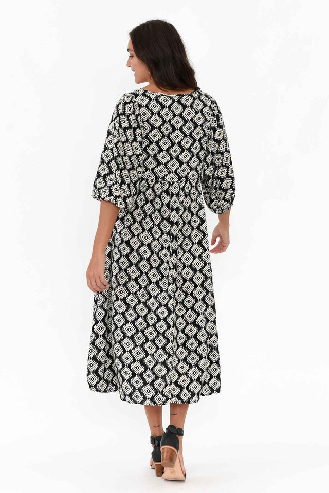 Trey Black Geo Midi Dress