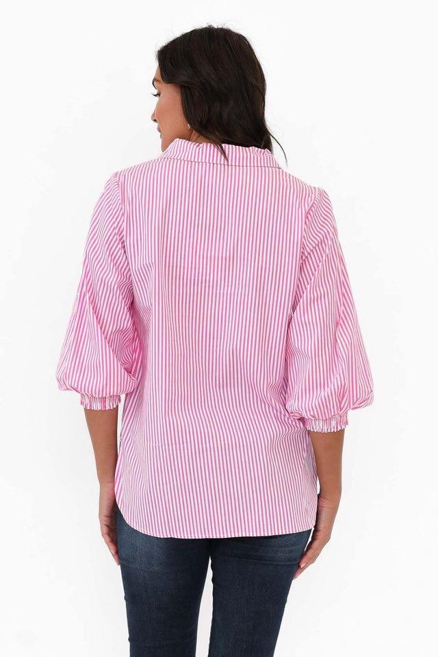 Troy Pink Stripe Cotton Shirt thumbnail 6
