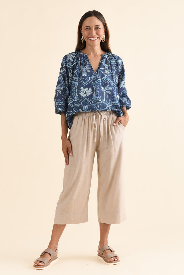 Twain Beige Pocket Pants,Full Body,Brunette model,alt text|model:Cara image 3