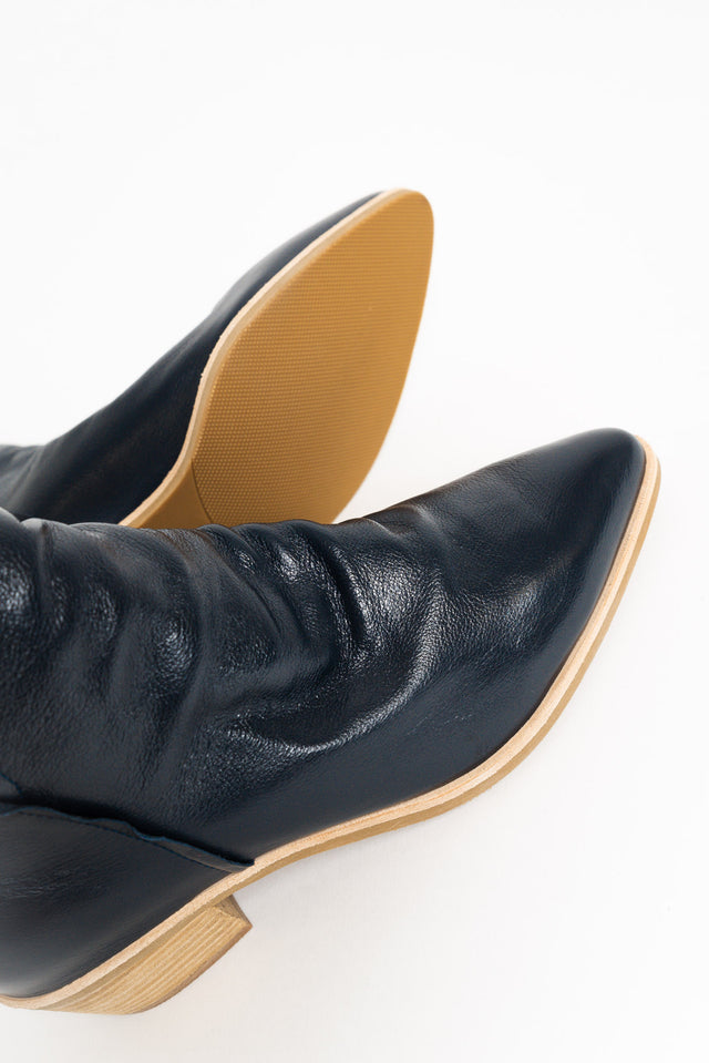 Uki Navy Leather Ankle Boot image 6