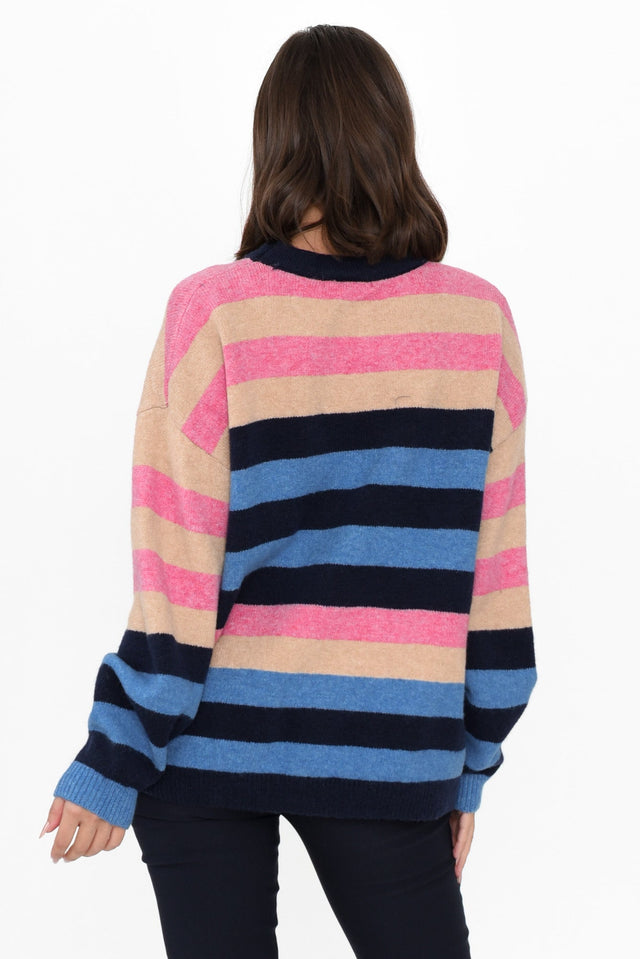 Valeria Blue Stripe Knit Jumper