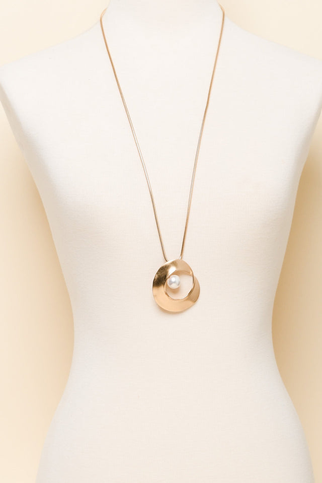 Valerie Gold Pearl Pendant Necklace image 2