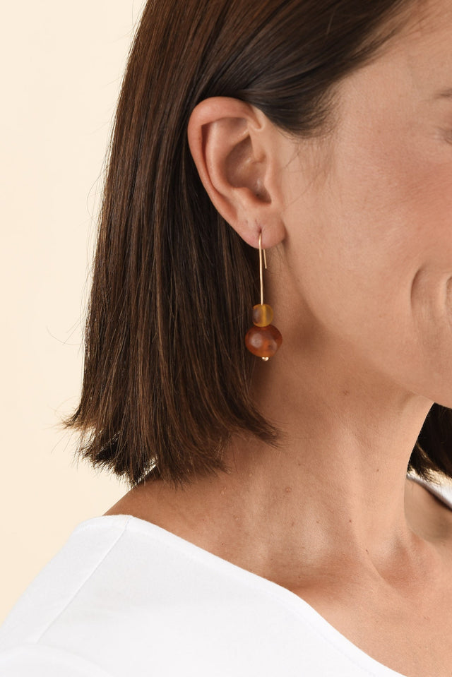 Vance Brown Resin Beaded Earrings image 2