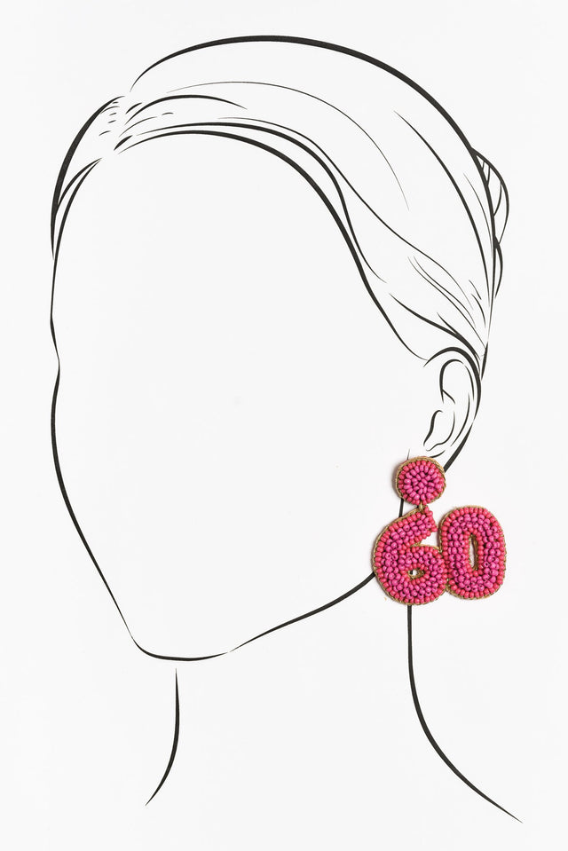 Vantia Pink Beaded 60 Earrings image 2