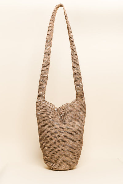 Vatania Tan Raffia Shoulder Bag