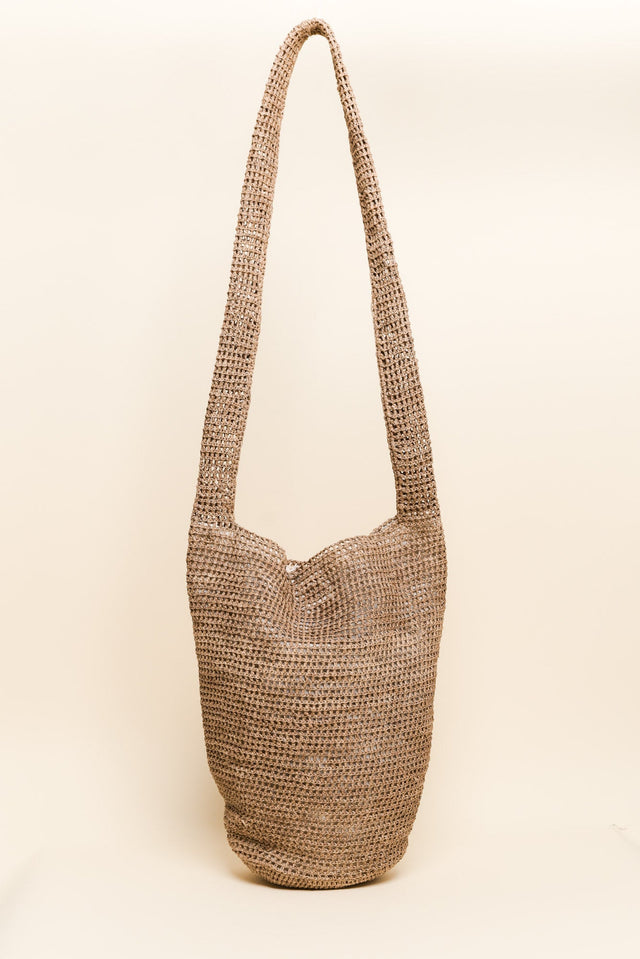 Vatania Tan Raffia Shoulder Bag