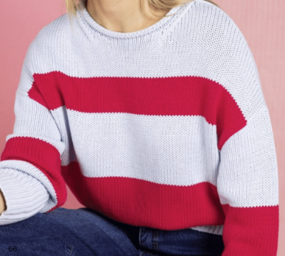 Vesi Red Stripe Cotton Knit Jumper,REF image 1
