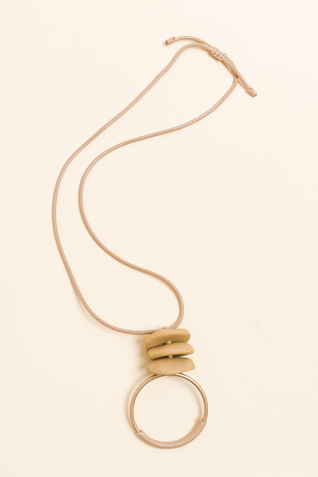 Vicky Gold Circle Pendant Necklace image 1