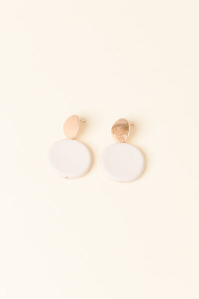 Vivan Cream Circle Drop Earrings