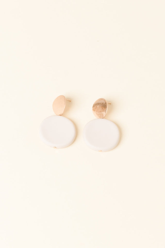 Vivan Cream Circle Drop Earrings