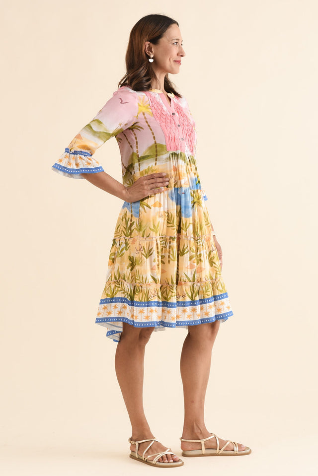 Viventi Pink Island Pocket Dress,Side,Brunette model,alt text|model:Cara image 3